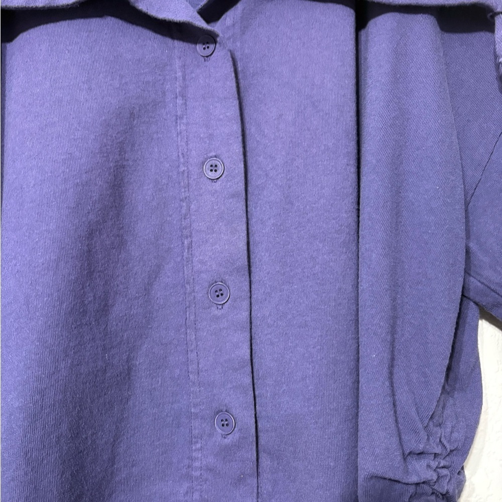 PacifiCotton by Bryn Walker Irene Jacket in Purple Cotton. Made in USA. Buttonup - Picture 5 of 15
